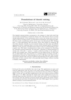 Foundations of chaotic mixing