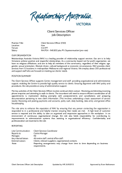 Client Services Officer Job Description