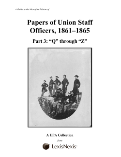 Papers of Union Staff Officers, 1861&ndash;1865