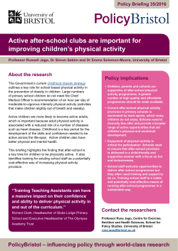 Active after-school clubs are important for improving children`s