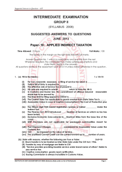 Suggested Answers to Question &mdash;AIT - Institute of Cost Accountants