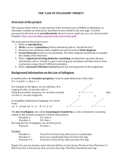 THE &ldquo;LAW OF SYLLOGISM&rdquo; PROJECT Overview of the project