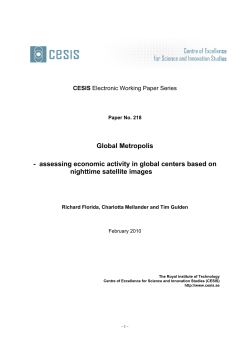 Global Metropolis - assessing economic activity in global centers