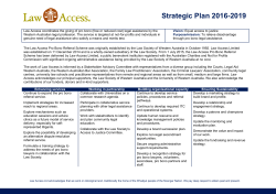 Law Access Strategic Plan 2016-2019