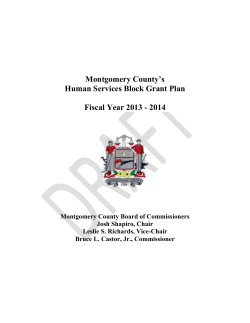 Montgomery County`s Human Services Block Grant Plan Fiscal Year