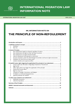 IML, Information Note on the Principle of non