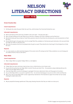 nelson literacy directions