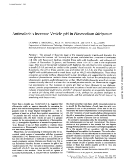 Antimalarials Increase Vesicle pH in Plasmodium falciparum