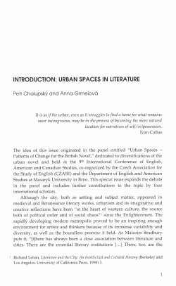 INTRODUCTION: URBAN SPACES lN LITERATURE