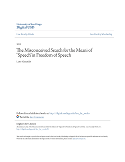 The Misconceived Search for the Meani of "Speech"