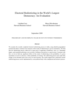 Electoral Redistricting in the World`s Largest Democracy