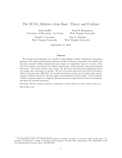 The NCAA Athletics Arms Race: Theory and Evidence