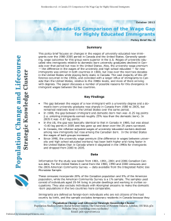 Policy Brief No. 9 - A Canada-US Comparison of the Wage Gap for