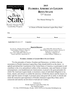 FLORIDA AMERICAN LEGION BOYS STATE