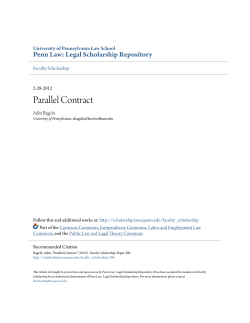 Parallel Contract - Penn Law: Legal Scholarship Repository
