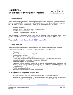 Guidelines - Nova Scotia Business Inc.