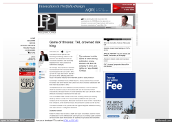 Game of thrones: TAL crowned risk king