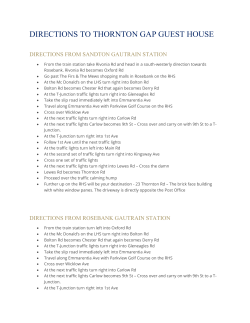 DIRECTIONS TO THORNTON GAP GUEST HOUSE