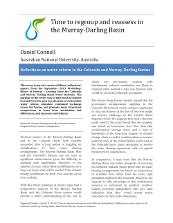 Time to regroup and reassess in the Murray-‐Darling Basin