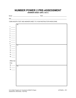 number power 2 pre-assessment