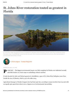 St. Johns River restoration touted as greatest in Florida