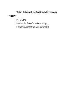 TIRM Total Internal Reflection Microscopy