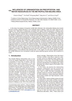 INFLUENCES OF URBANIZATION ON PRECIPITATION AND