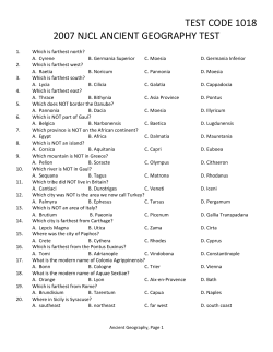 TEST CODE 1018 2007 NJCL ANCIENT GEOGRAPHY TEST