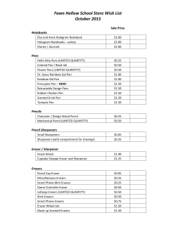 Fawn Hollow School Store Wish List October 2015