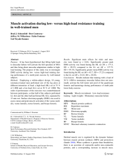 Muscle activation during low‑ versus high‑load