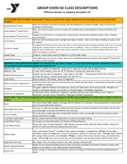 group exercise class descriptions