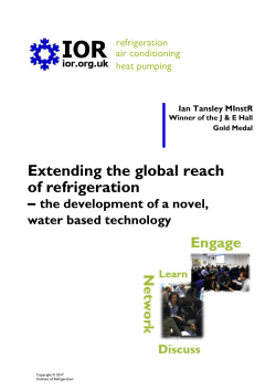 The Paper - Institute of Refrigeration