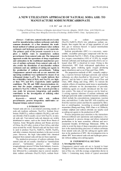 a new utilization approach of natural soda ash