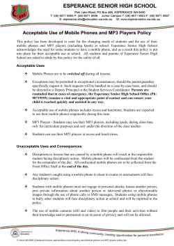 Mobile phone and MP3 player Policy
