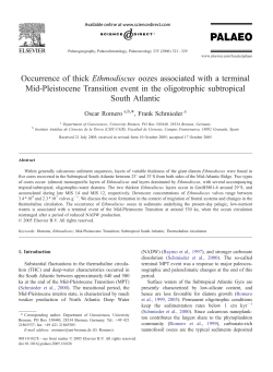 Occurrence of thick Ethmodiscus oozes associated with a terminal