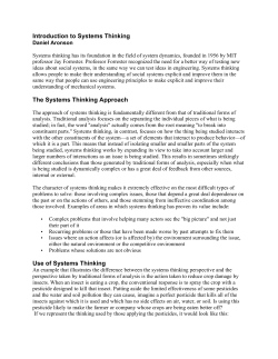 Introduction to Systems Thinking