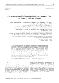 Characterization of b-Glucans Isolated from Brewer`s Yeast and