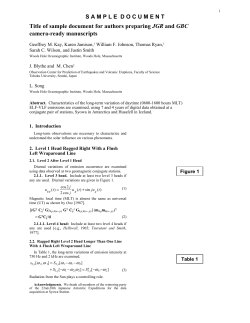 Title of sample document for authors preparing JGR and