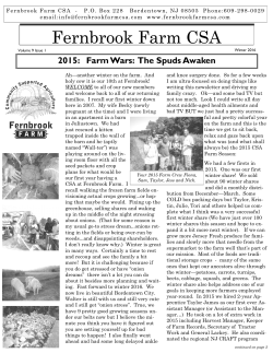 February 2016 CSA Newsletter