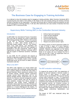 The Business Case for Engaging in Training Activities