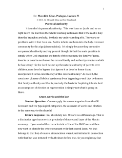 Kingdom Prologue, by Meredith Kline, Lecture 33, Hildebrandt