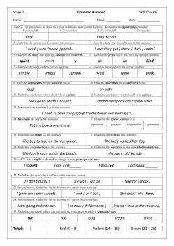 Check 6 Blank Grammar Hammer - Tranmere Park Primary School