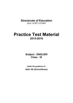 Practice Test - Directorate of Education