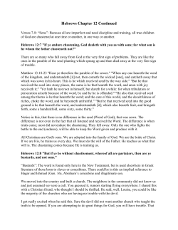 Hebrews Chapter 12 Continued