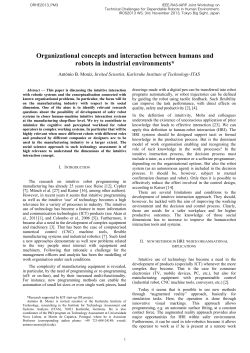 Organizational concepts and interaction between humans and
