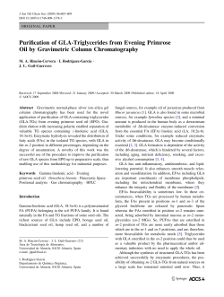 Purification of GLA-Triglycerides from Evening Primrose Oil by