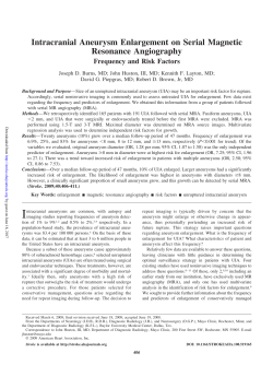 Intracranial Aneurysm Enlargement on Serial Magnetic Resonance