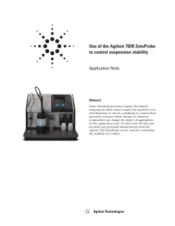 Use of the Agilent 7020 ZetaProbe to control suspension stability