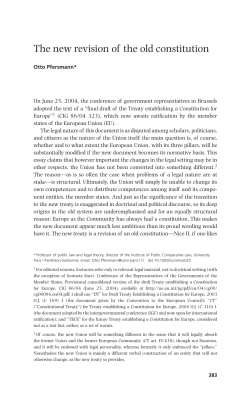 The new revision of the old constitution