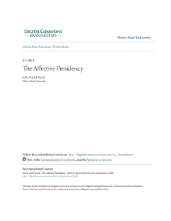 The Affective Presidency - Digital Commons@Wayne State University